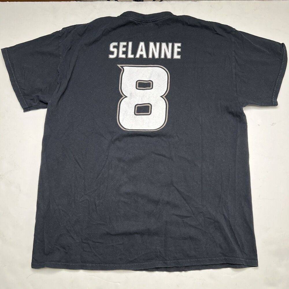 Anaheim Ducks Teemu Selanne Black T Shirt XL Hall Of Fame NHL Hockey #8
